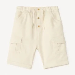 Bermuda style cargo en toile uni pour bébé garçon
