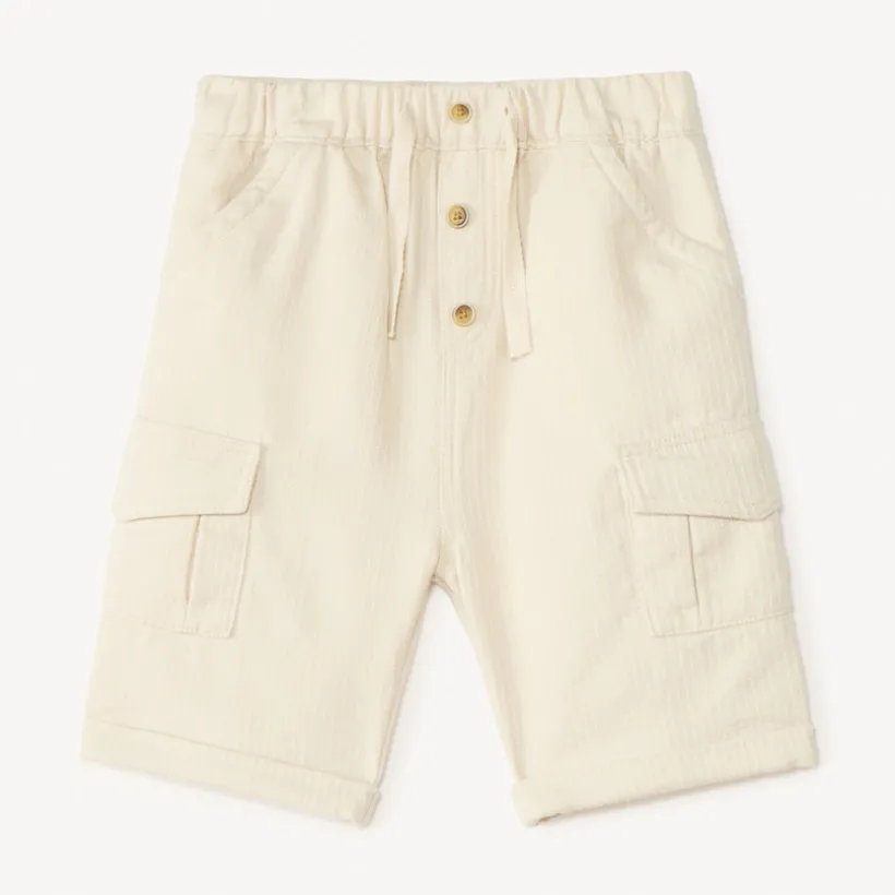 Bermuda style cargo en toile uni pour bébé garçon