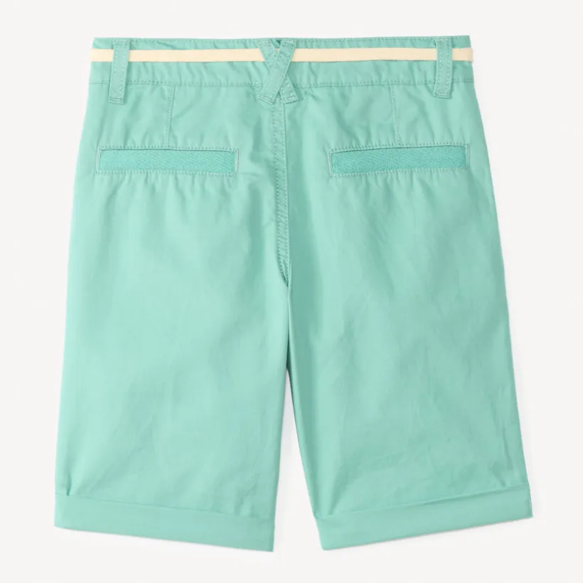Bermuda uni en toile avec ceinture lacet pour garçon