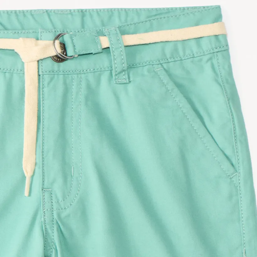 Bermuda uni en toile avec ceinture lacet pour garçon