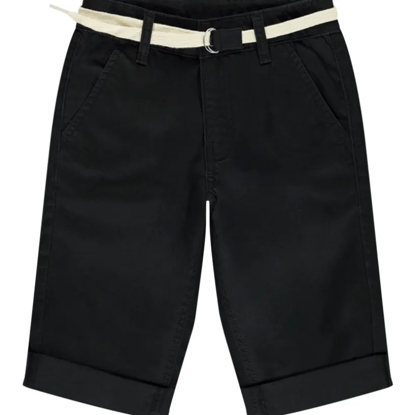 Bermuda uni en toile avec ceinture lacet pour garçon