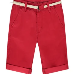 Bermuda uni en toile avec ceinture lacet pour garçon