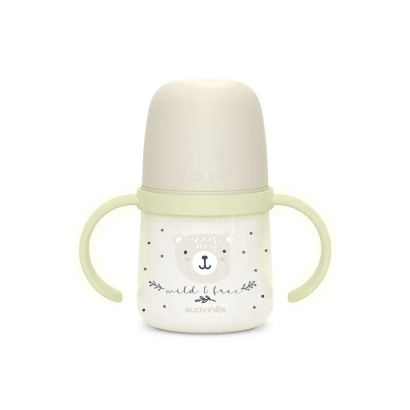 Biberon à anses 150 ml 6M+ Wild & Free Night and Day Gris