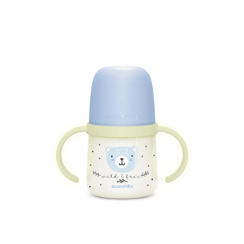 Biberon à anses 150 ml 6M+ Wild & Free Night and Day Bleu