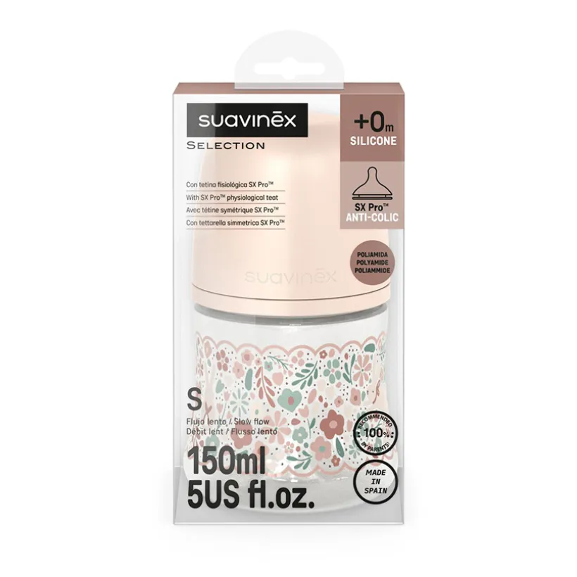 Biberon avec tétine physiologique SX PRO S 150ml Wonderland Liberty rose