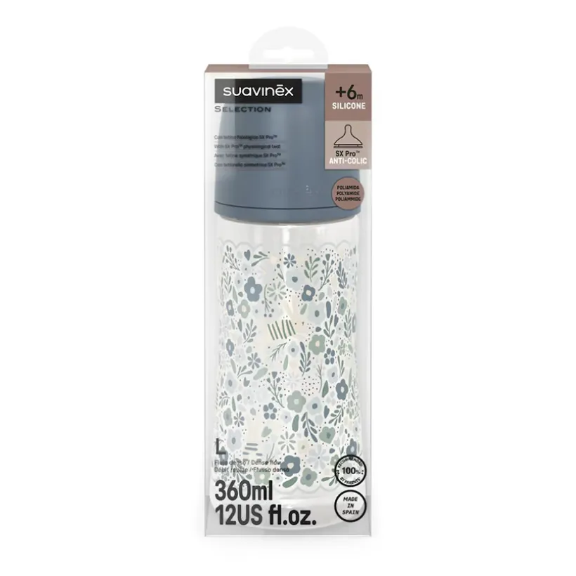 Biberon avec tétine physiologique SX PRO L 360ml Wonderland Liberty bleu