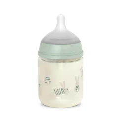 Biberon en verre avec tétine physiologique SX Pro S 120 ml Wonderland petits lapins vert