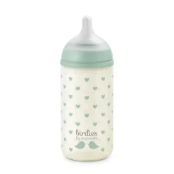 Biberon en verre 240ml avec tétine SX Pro S Birdies vert