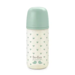 Biberon en verre 240ml avec tétine SX Pro S Birdies vert