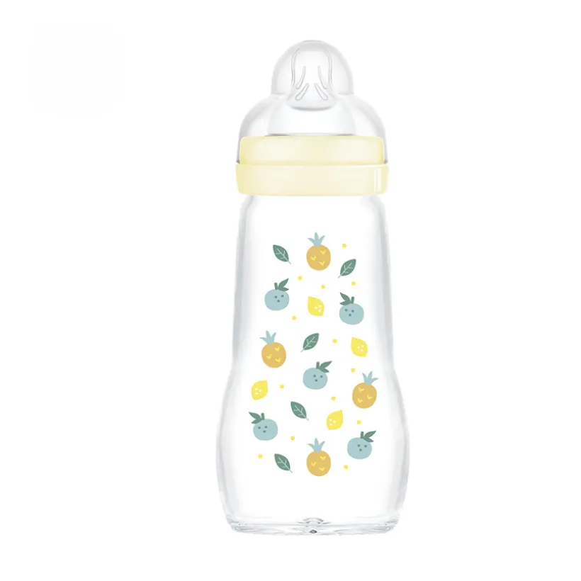 Biberon en verre moyen 0/6 mois 260 ml - Débit 2
