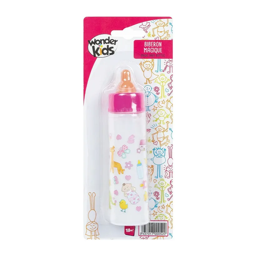 Biberon magique pour poupon 13,5 cm rose
