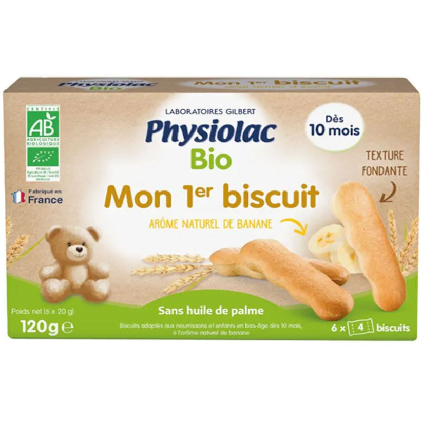 Biscuits issus de l'agriculture biologique avec arôme naturel de banane 120g