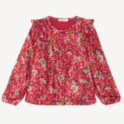 Blouse manches longues imprimé fleuri pour fille