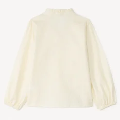 Blouse unie en toile armurée pour fille