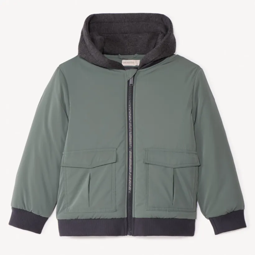 Blouson aviateur avec capuche molleton pour garçon