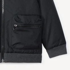 Blouson aviateur bi-matière à capuche pour garçon
