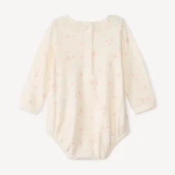 Body manches longues à col claudine brodée pour bébé fille