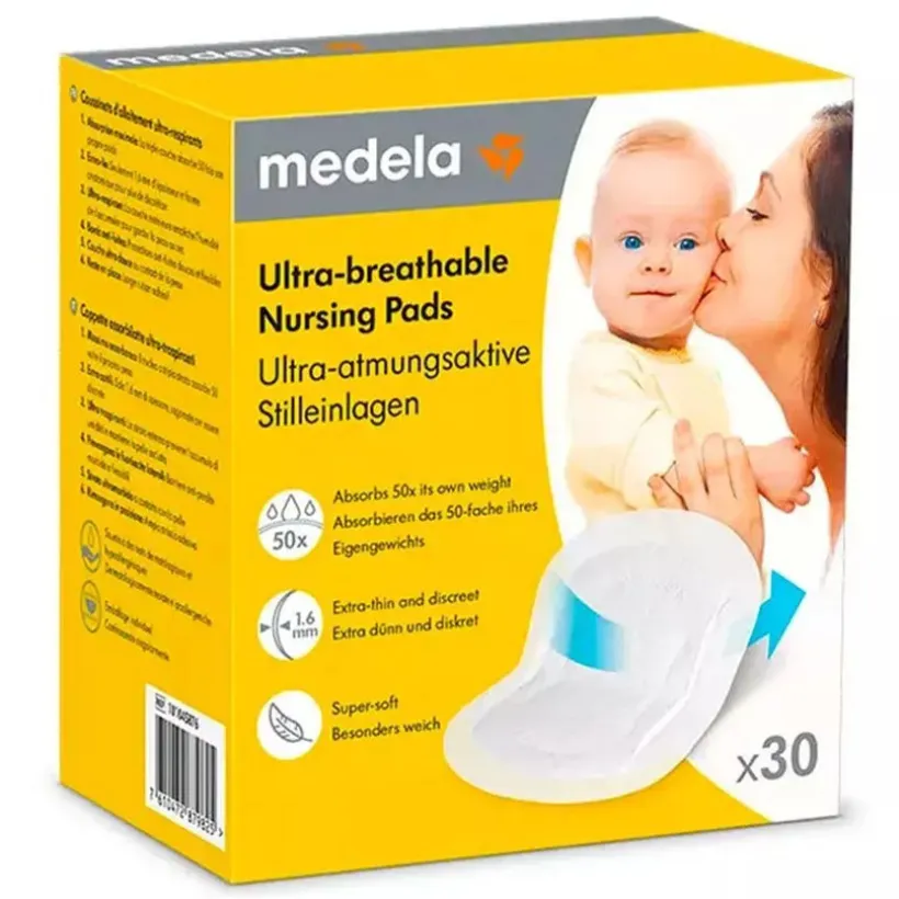 Boite de 30 coussinets d'allaitement ultra-respirants - Jetables
