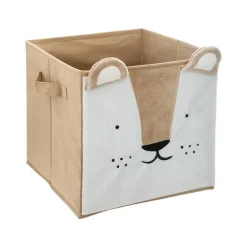 Boite de rangement en velours Lion - Jaune