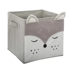 Boite de rangement pliable en velours Renard - Gris