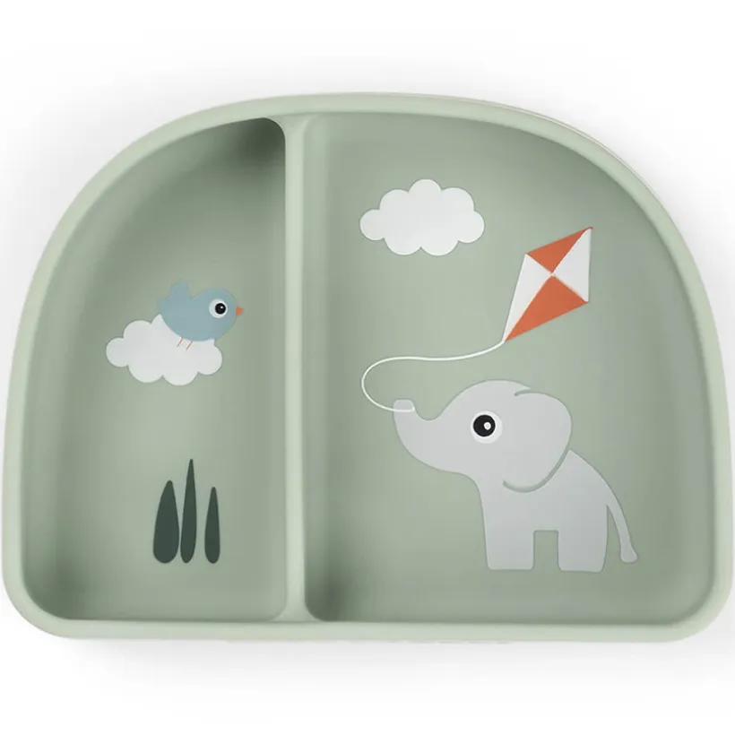 Bol à compartiments avec ventouse Playground Vert