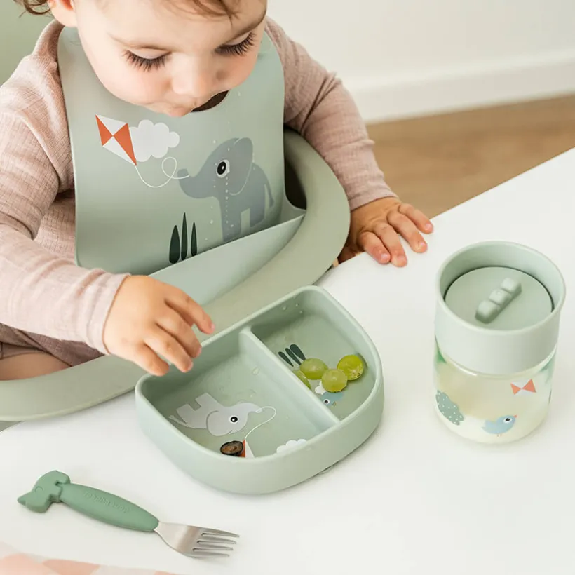 Bol à compartiments avec ventouse Playground Vert