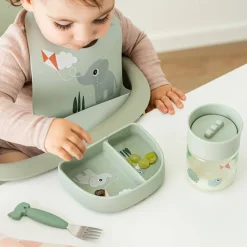 Bol à compartiments avec ventouse Playground Vert
