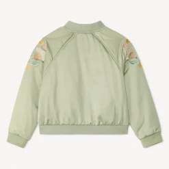 Bomber en toile satinée avec détails brodés pour fille