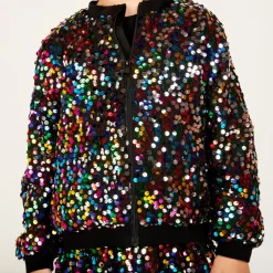 Bombers de fête à sequins multicolores pour fille
