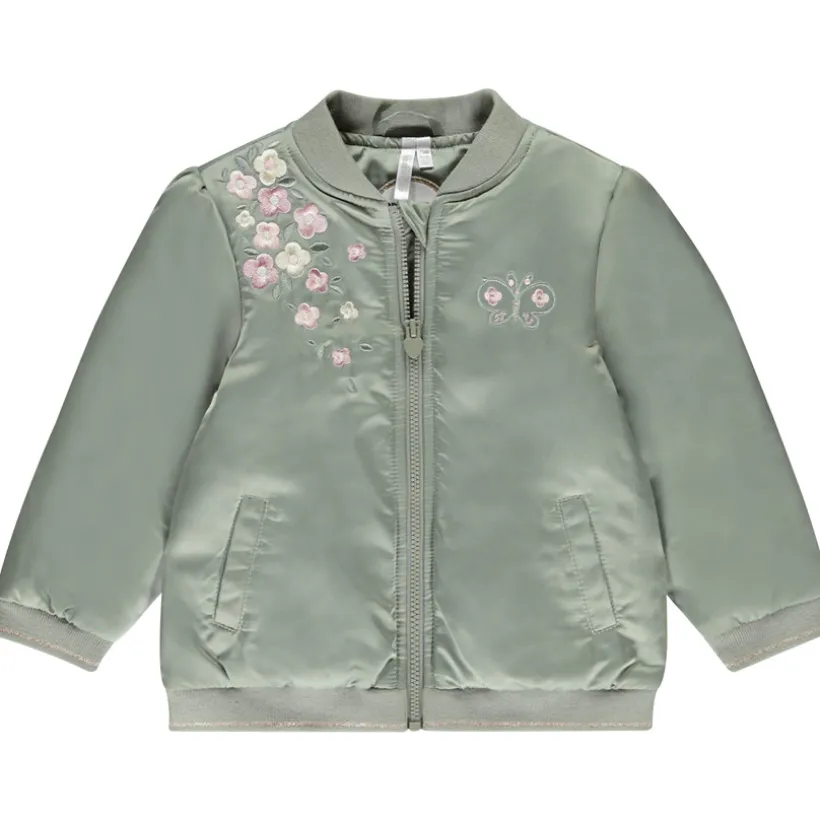 Bombers en satin avec broderies florales pour bébé fille