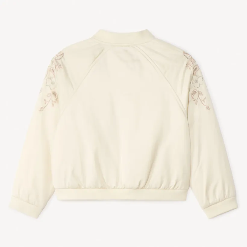 Bombers satiné à broderies cachemire pour fille