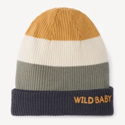 Bonnet côtelé effet color block pour bébé garçon