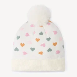 Bonnet en tricot doublé en sherpa imprimé fantaisie pour fille