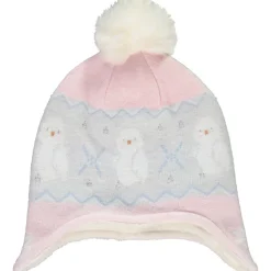 Bonnet en tricot motifs chouette pour bébé fille