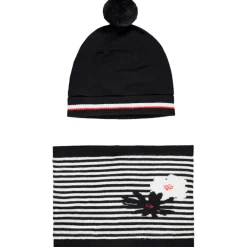 Bonnet et snood en tricot fantaisie doublés sherpa pour fille