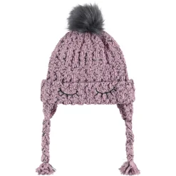 Bonnet péruvien en tricot avec détails brodés et pompon