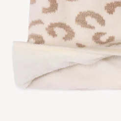 Bonnet péruvien en tricot jacquard léopard pour bébé fille