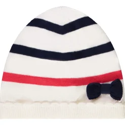 Bonnet rayé à nœud fantaisie pour bébé fille