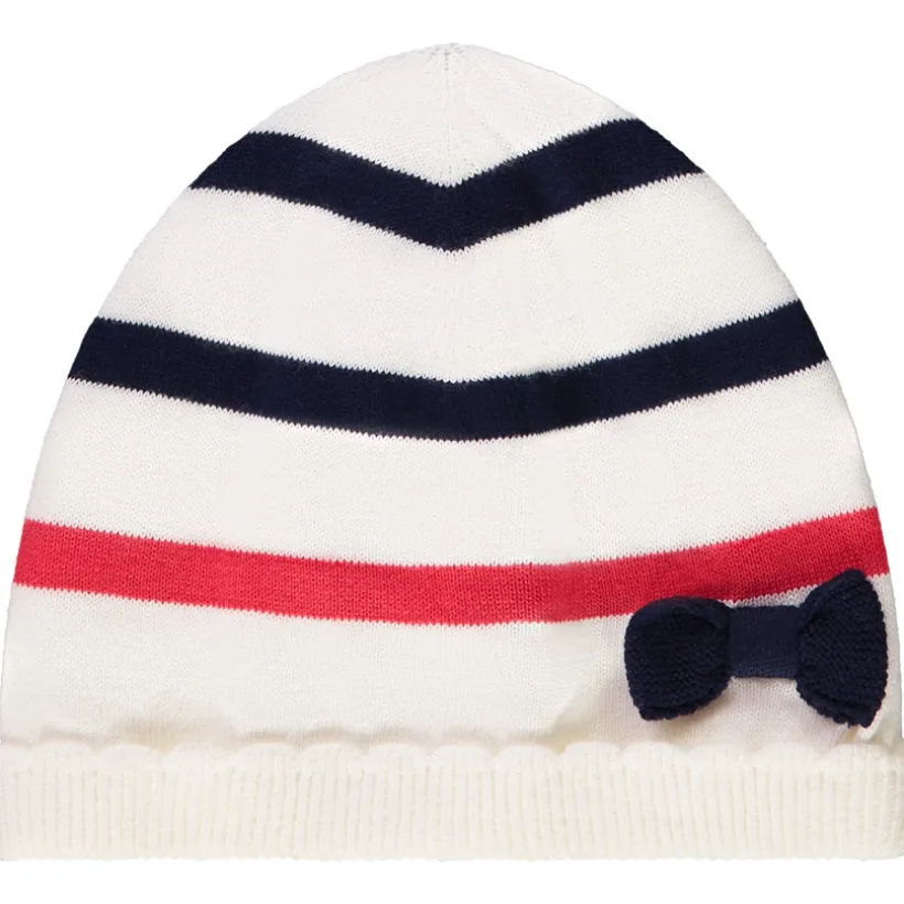 Bonnet rayé à nœud fantaisie pour bébé fille
