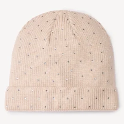 Bonnet uni en tricot avec strass fantaisie pour fille