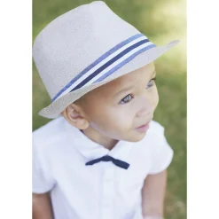 Borsalino avec galon en chambray pour bébé garçon