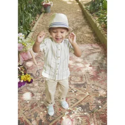 Borsalino avec galon en chambray pour bébé garçon