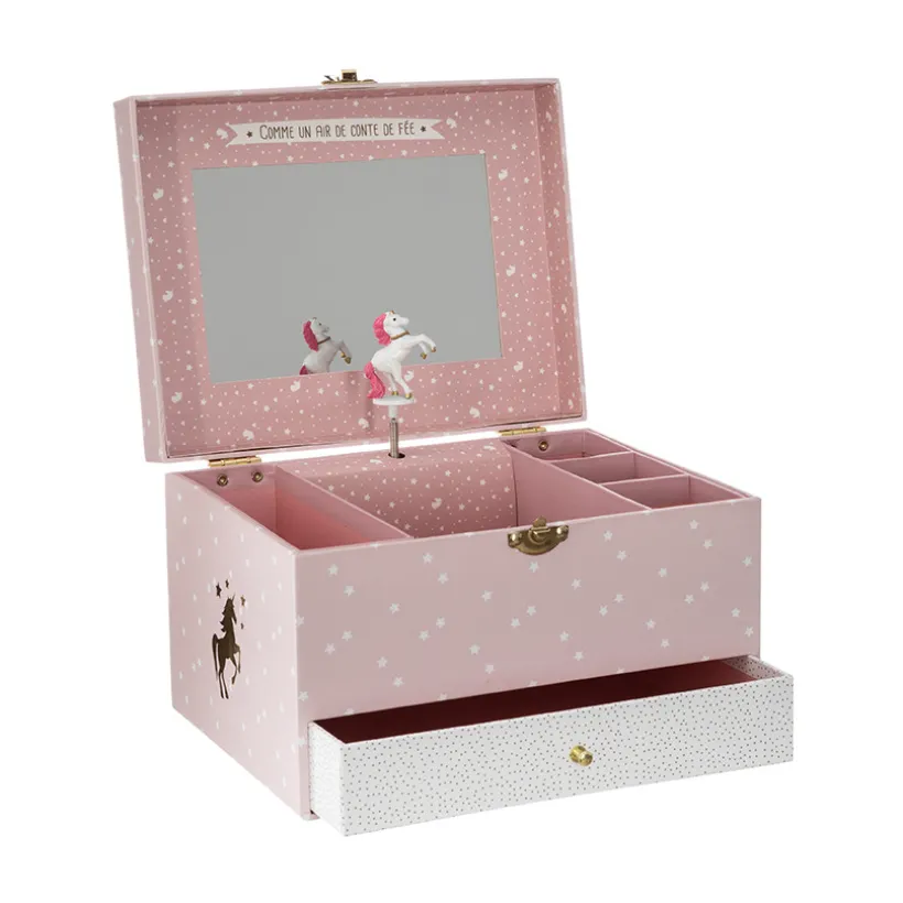 Boîte musicale Licorne - Rose