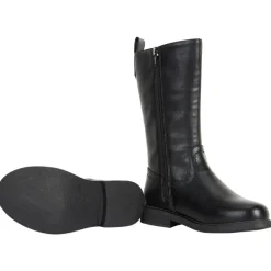 Bottes cavalières noires effet cuir pour fille