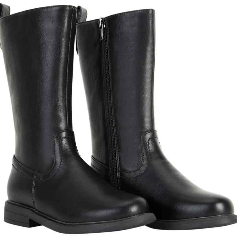 Bottes cavalières noires effet cuir pour fille