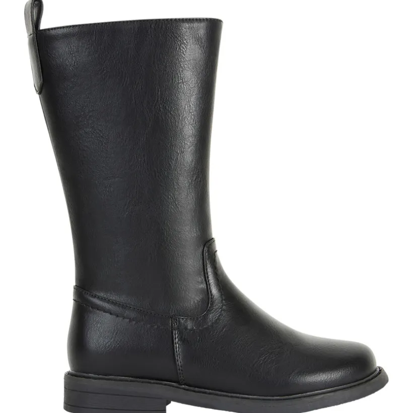 Bottes cavalières noires effet cuir pour fille