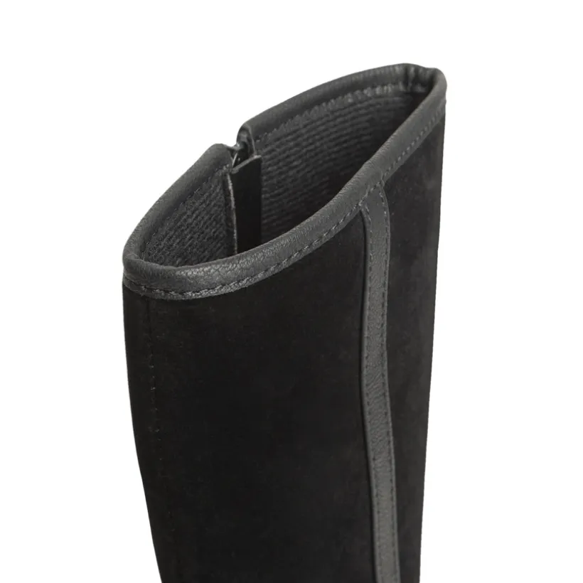 Bottes cavalières pour fille effet daim à rivets métalliques