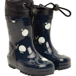 Bottes de pluie avec col imperméable imprimé pommes pour fille