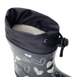 Bottes de pluie à col imprimé cœurs pour bébé fille