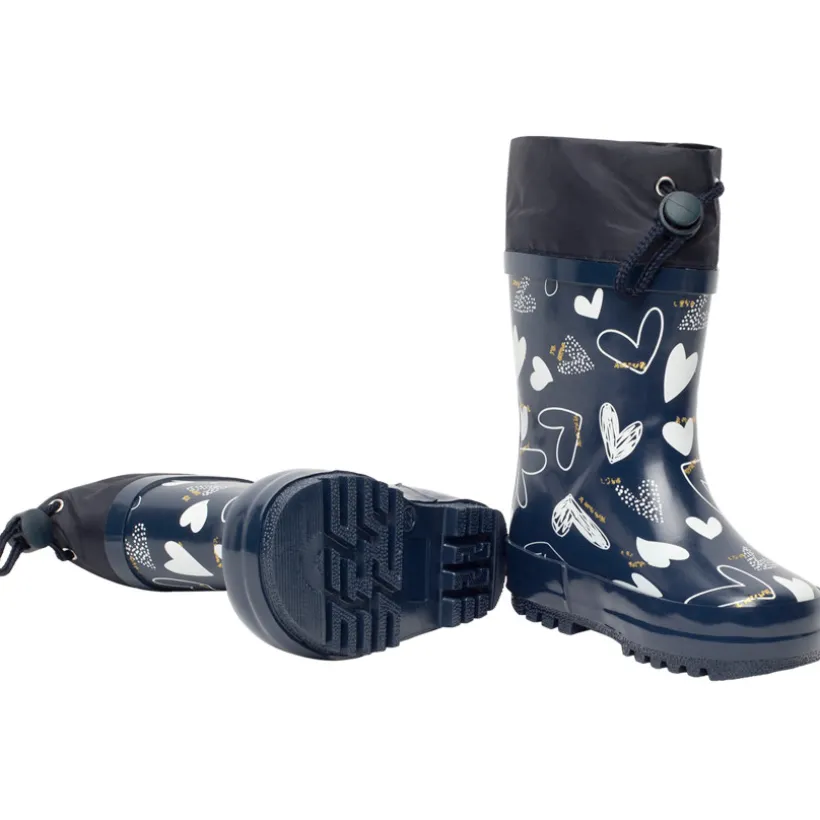 Bottes de pluie à col imprimé cœurs pour bébé fille